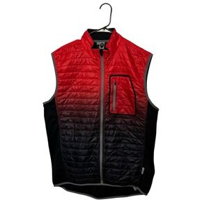 Club Ride Blaze Vest Mens XL Black Red Puffer Full Zip Cycling Stretch Insulated